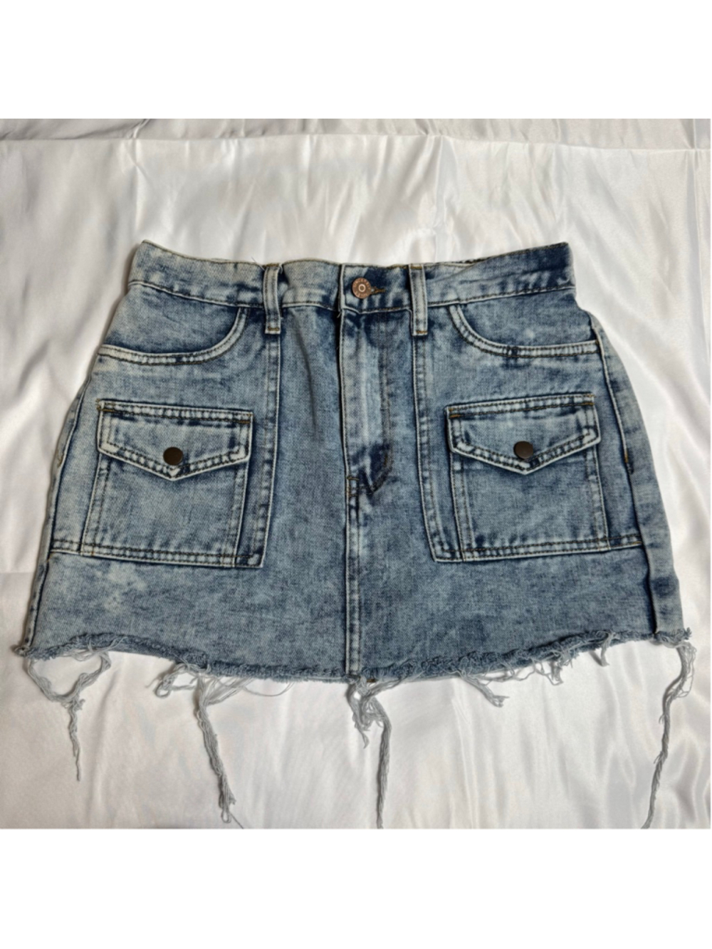 Women's Sincerely Jules Blue Acid Wash Denim Mini Skirt Juniors 9